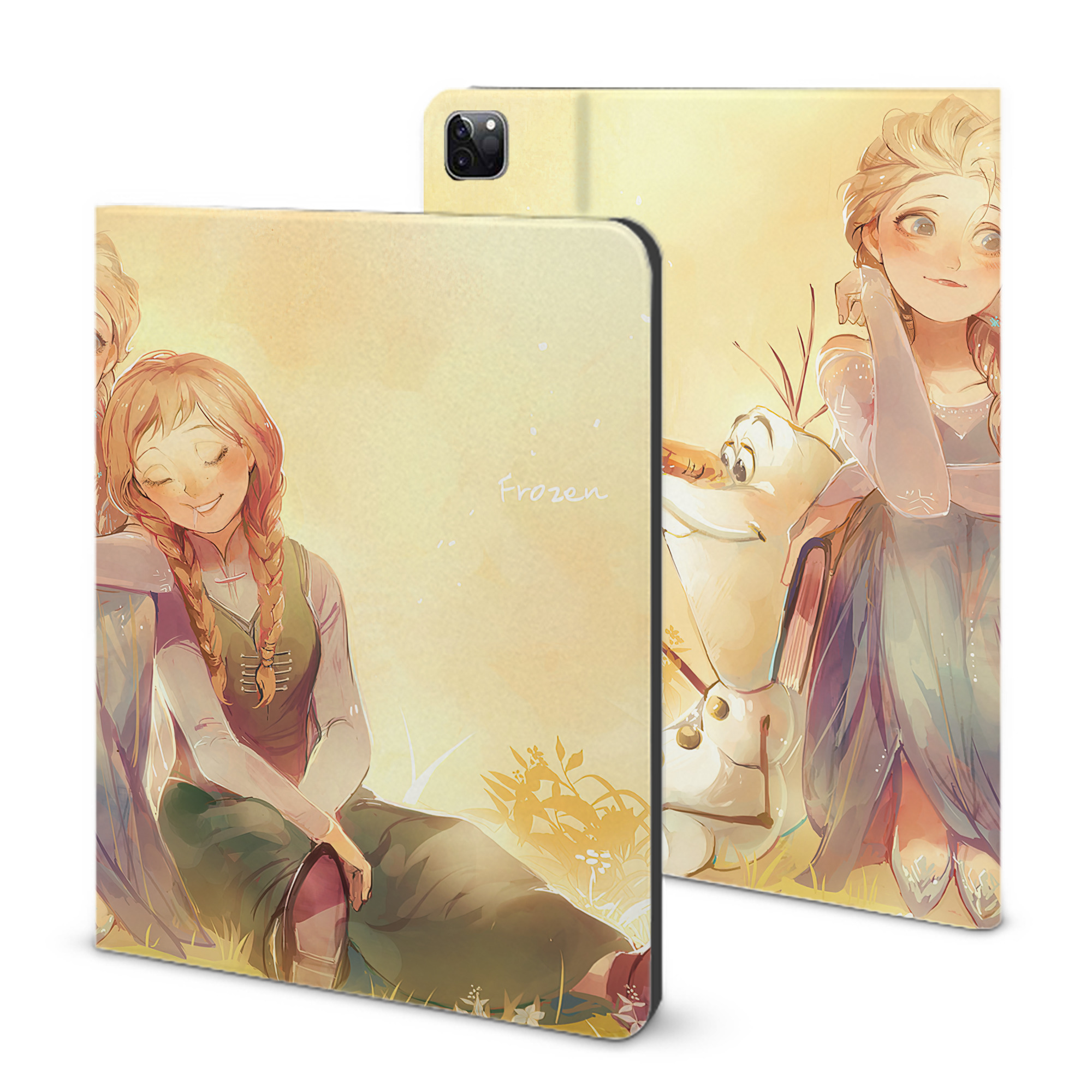 （画像用） アナと雪の女王 アンナ エルサ Frozen Anna Elsa IPad ケース ブック型 PUレザー TPU 耐衝撃 軽量 薄型 ペン収納なし 全面保護 IPad 各モデル対応
